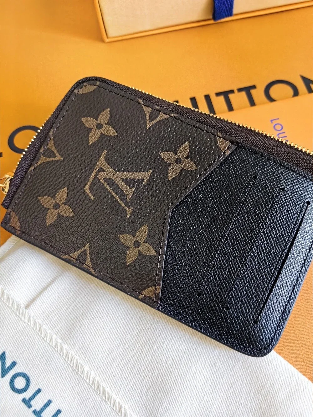 Louis Vuitton Monogram Key Pouch Wallet in Dark Brown with Gold Hardware
